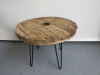 5 x Rustic Tables with Wooden Top & Metal Wired Legs. H47cm x D64cm. - 3