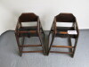 2 x Wooden Children's High Chairs, H78cm. - 2