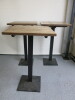 3 x High Bar Table with Chunky Wooden Tops on Heavy Single Pedestal Metal Bases. Size H113cm x W65cm x D65cm. - 2