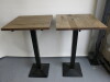 3 x High Bar Table with Chunky Wooden Tops on Heavy Single Pedestal Metal Bases. Size H113cm x W65cm x D65cm. - 6