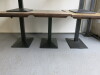 6 x Restaurant Tables with Chunky Wooden Tops on Heavy Single Pedestal Metal Base to Include: 1 x Square H79cm x W90cm x D90cm & 5 x Rectangular H76cm x W120cm x 65cm. - 5