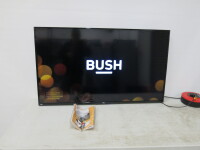 Bush 55" Full HD Ready LED TV, Model LE-55GV350-B1. Comes with Remote & Glass Shelf Metal Stand & Bracket.