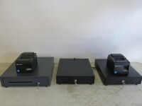 2 x Star TSP 100 Thermal Printers & 3 x Metal Cash Drawers with Keys.