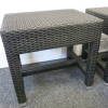 4 x Bacchus Exterior Low Stools. Aluminium Framed in Woven Mocha PU Weave. Size H46cm x D36cm x W50cm - 3