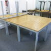 8 x Pier Exterior Tables with Aluminium Frame & Acrylic Painted Wooden Slatted Tops. Size 80cm x 80cm