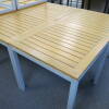 8 x Pier Exterior Tables with Aluminium Frame & Acrylic Painted Wooden Slatted Tops. Size 80cm x 80cm - 2