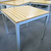 8 x Pier Exterior Tables with Aluminium Frame & Acrylic Painted Wooden Slatted Tops. Size 80cm x 80cm - 3