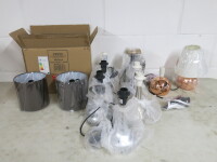 13 x Assorted Bedside Touch Lamps, 9 x Teardrop, 4 x Round in Assorted Styles & Colours, Some with Shades (As Pictured/Viewed).