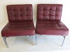 2 x RCD Office Furnishings Oxblood Leather Button Back Chairs on Chrome Base. H 75cm. - 2