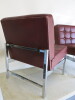 2 x RCD Office Furnishings Oxblood Leather Button Back Chairs on Chrome Base. H 75cm. - 4
