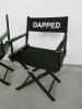 2 x Wooden Fold Out Directors Chairs in Black (1 x Missing Back). - 2