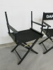 2 x Wooden Fold Out Directors Chairs in Black (1 x Missing Back). - 3