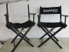 2 x Wooden Fold Out Directors Chairs in Black (1 x Missing Back). - 4