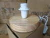 48 x Boxed/New 'Scandy' Round Wooden Lamp. Size W12.5cm. - 2