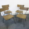 4 x Plywood Dining Chairs on Metal Frames