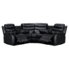 Roma 'Chicago' Black Premium Aire Leather Recliner Corner Sofa with Armrests & Cup Holders. Size H100 x L200 x W200 x D90cm. Boxed/New, RRP &pound;1399.00