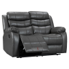 Roma 'Chicago' Grey Premium Aire Leather 2 Seater Recliner Sofa. Size H96 x W149 x D84cm. Boxed/New, RRP &pound;699.00