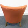Captains Chairs Upholstered in Tan Faux Leather with Wooden Legs. Size H80cm x D70cm x W70cm - 4