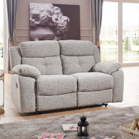 Caro 'Dakota' Silver Fabric Reclining 2 Seater Sofa, Size H96 x W150 x D85cm. Boxed/New, RRP &pound;749.00