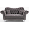 Dior 'Elegance' 2 Seater Button Back Sofa, Upholstered in Grey Velvet Fabric with Stud Detail & Soft Fibre Filled Back Cushions. Size H90 x W170 x D90cm. Boxed/New, RRP &pound;1050.00