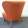Captains Chairs Upholstered in Tan Faux Leather with Wooden Legs. Size H80cm x D70cm x W70cm - 3