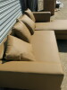 Abreo L Shape Sofa Set in Camel Leatherette on Chrome Legs and Comes with 4 Cushions. Size H70 x L230 x W160 x D82cm. New/Ex Display. - 3