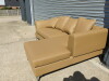 Abreo L Shape Sofa Set in Camel Leatherette on Chrome Legs and Comes with 4 Cushions. Size H70 x L230 x W160 x D82cm. New/Ex Display. - 4