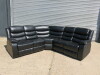 Roma 'Chicago' Black Premium Aire Leather Recliner Corner Sofa with Armrests & Cup Holders. Size H100 x L200 x W200 x D90cm. Boxed/New, RRP £1399.00 - 2