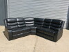 Roma 'Chicago' Black Premium Aire Leather Recliner Corner Sofa with Armrests & Cup Holders. Size H100 x L200 x W200 x D90cm. Boxed/New, RRP &pound;1399.00 - 2