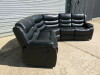 Roma 'Chicago' Black Premium Aire Leather Recliner Corner Sofa with Armrests & Cup Holders. Size H100 x L200 x W200 x D90cm. Boxed/New, RRP &pound;1399.00 - 3