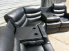 Roma 'Chicago' Black Premium Aire Leather Recliner Corner Sofa with Armrests & Cup Holders. Size H100 x L200 x W200 x D90cm. Boxed/New, RRP &pound;1399.00 - 6
