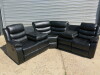 Roma 'Chicago' Black Premium Aire Leather Recliner Corner Sofa with Armrests & Cup Holders. Size H100 x L200 x W200 x D90cm. Boxed/New, RRP £1399.00 - 5