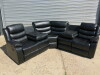 Roma 'Chicago' Black Premium Aire Leather Recliner Corner Sofa with Armrests & Cup Holders. Size H100 x L200 x W200 x D90cm. New/Ex Display, RRP £1399.00 - 5