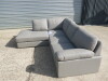 Fitch Left Hand Corner Sofa in Light Grey Leatherette. Size H82 x L220 x W190 x D86cm. New/Ex Display. NOTE: missing feet & damage to frame. - 7