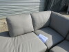 Fitch Left Hand Corner Sofa in Light Grey Leatherette. Size H82 x L220 x W190 x D86cm. New/Ex Display. NOTE: missing feet & damage to frame. - 4