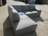 Fitch Left Hand Corner Sofa in Light Grey Leatherette. Size H82 x L220 x W190 x D86cm. New/Ex Display. - 2