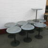 4 x Zinc Topped Cafe Tables on Pedrali Metal Bases. Size DIA 65cm x H76cm