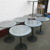 4 x Zinc Topped Cafe Tables on Pedrali Metal Bases. Size DIA 65cm x H76cm - 4