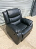 Roma 'Chicago' Black Premium Aire Leather 1 Seater Recliner Chair. Size H96 x W102 x D84cm. Boxed/New, RRP &pound;520.00 - 2