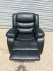 Roma 'Chicago' Black Premium Aire Leather 1 Seater Recliner Chair. Size H96 x W102 x D84cm. Boxed/New, RRP &pound;520.00 - 4