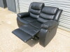 Roma 'Chicago' Black Premium Aire Leather 2 Seater Recliner Sofa. Size H96 x W149 x D84cm. Boxed/New, RRP &pound;699.00 - 4