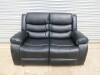 Roma 'Chicago' Black Premium Aire Leather 2 Seater Recliner Sofa. Size H96 x W149 x D84cm. Boxed/New, RRP &pound;699.00 - 2