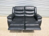 Roma 'Chicago' Black Premium Aire Leather 2 Seater Recliner Sofa. Size H96 x W149 x D84cm. Boxed/New, RRP &pound;699.00 - 6