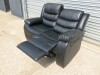 Roma 'Chicago' Black Premium Aire Leather 2 Seater Recliner Sofa. Size H96 x W149 x D84cm. Boxed/New, RRP £699.00 - 4