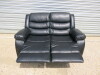 Roma 'Chicago' Black Premium Aire Leather 2 Seater Recliner Sofa. Size H96 x W149 x D84cm. Boxed/New, RRP £699.00 - 6