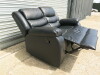 Roma 'Chicago' Black Premium Aire Leather 2 Seater Recliner Sofa. Size H96 x W149 x D84cm. Boxed/New, RRP £699.00 - 7