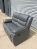 Roma 'Chicago' Grey Premium Aire Leather 2 Seater Recliner Sofa. Size H96 x W149 x D84cm. Boxed/New, RRP &pound;699.00 - 4