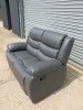 Roma 'Chicago' Grey Premium Aire Leather 2 Seater Recliner Sofa. Size H96 x W149 x D84cm. Boxed/New, RRP £699.00 - 4