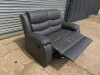 Roma 'Chicago' Grey Premium Aire Leather 2 Seater Recliner Sofa. Size H96 x W149 x D84cm. Boxed/New, RRP £699.00 - 6