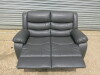 Roma 'Chicago' Grey Premium Aire Leather 2 Seater Recliner Sofa. Size H96 x W149 x D84cm. Boxed/New, RRP £699.00 - 7